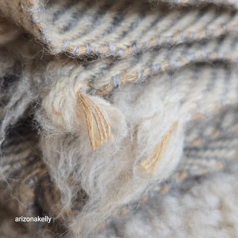 Cashmere Wool Herringbone Scarf Classic Grey Taupe Flawless - Picture 9 of 14